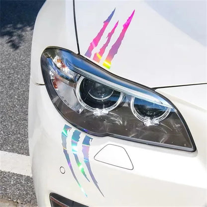 Pegatina reflectante para coche con diseño de garras de monstruo, raya para arañazos, calcomanía para faros delanteros, accesorios de decoración con diseño de dinosaurio y raptor