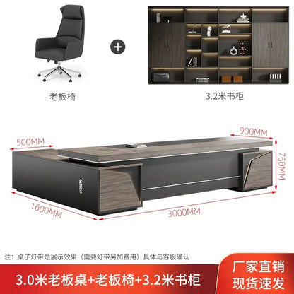 Organizador de escritorio de oficina vintage de lujo ligero en forma de L, escritorios de computadora de madera oscura de mediados de siglo, muebles de oficina Work Art Bureau Meuble
