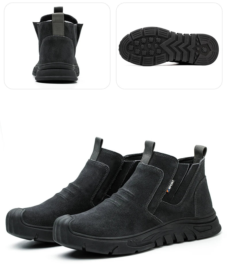 Botas de trabajo con puntera de acero, calzado de trabajo antiperforación para hombre, zapatos de trabajo indestructibles, zapatos de trabajo para exteriores, botas de seguridad para hombre.