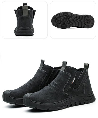 Botas de trabajo con puntera de acero, calzado de trabajo antiperforación para hombre, zapatos de trabajo indestructibles, zapatos de trabajo para exteriores, botas de seguridad para hombre.