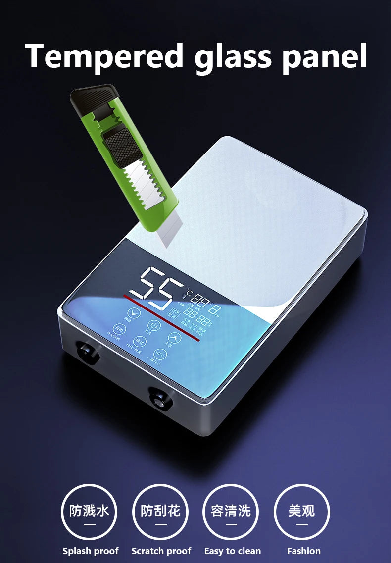 Calentador de agua eléctrico termostático DMWD de 7000 W con control remoto. Calentador instantáneo, resistente al agua y sin tanque, ideal para ducha o bañera.