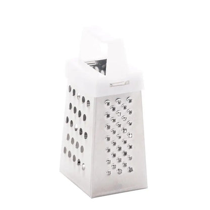 Mini rallador de cuatro lados de acero inoxidable, cortador multiusos de verduras con cuchillas de 4 lados, caja para el hogar, contenedor rallador