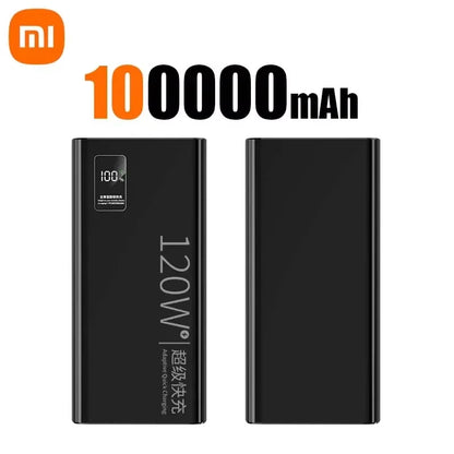 Banco de energía Xiaomi de 500.000 mAh, alta capacidad, 120 W, carga rápida, cargador externo portátil para iPhone y Samsung.