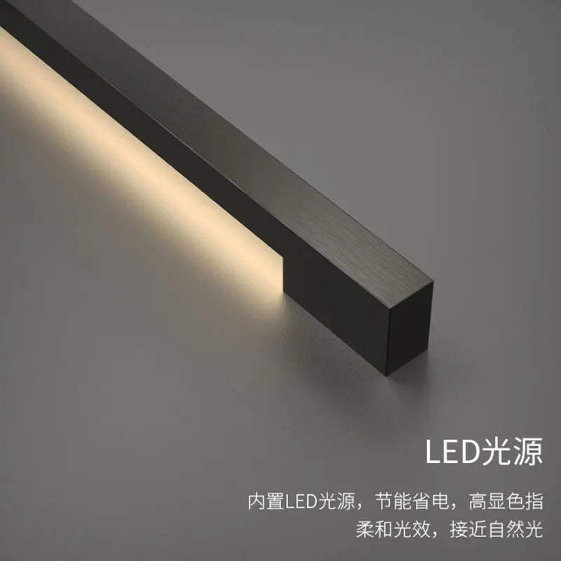 Lámpara de pared con manija de ambiente interior, lámpara lineal de tira LED creativa, lámpara de pared nórdica moderna y simple de una línea para sala de estar y dormitorio