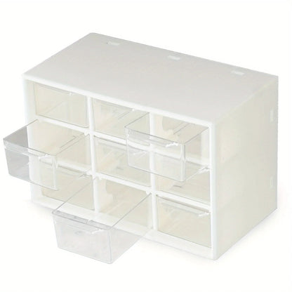 Organizador de pared de 9 cajones para suministros de oficina, papelería, joyas y artículos pequeños. Accesorio para organizar el hogar y la oficina.