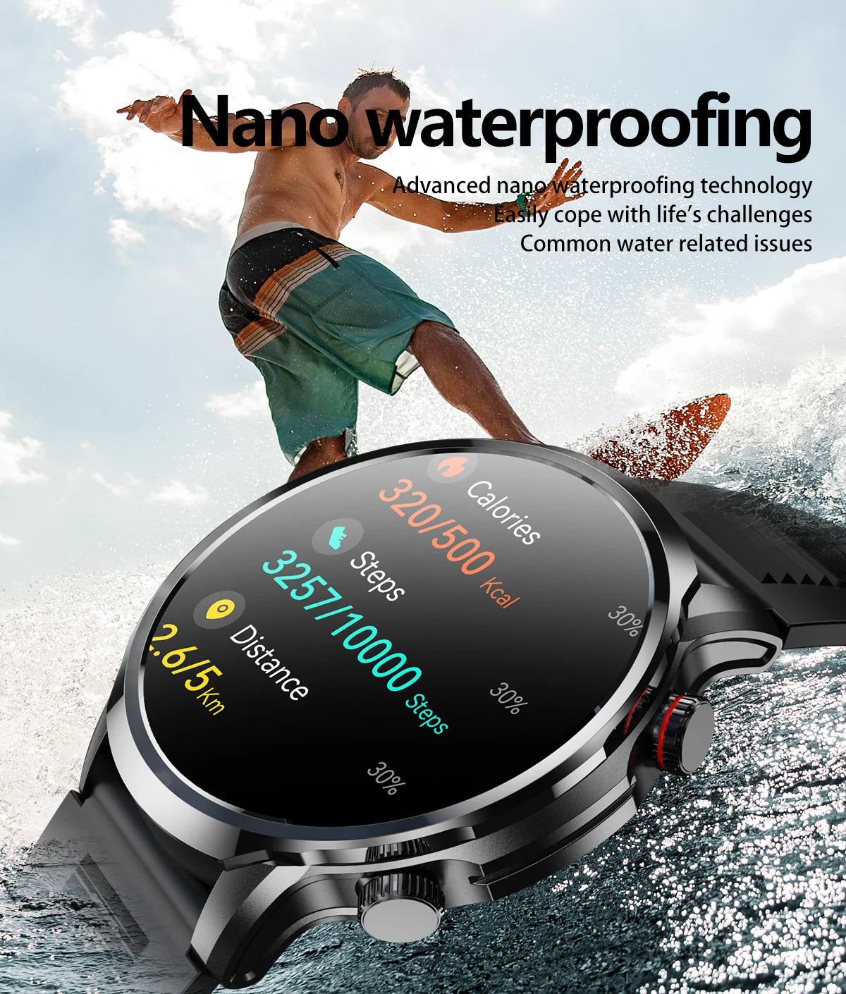 Reloj inteligente LIGE de 1,95 pulgadas con pantalla grande Ultra HD para hombre, llamadas Bluetooth, batería de 500 mAh, para deportes al aire libre y fitness, compatible con Android e iOS.