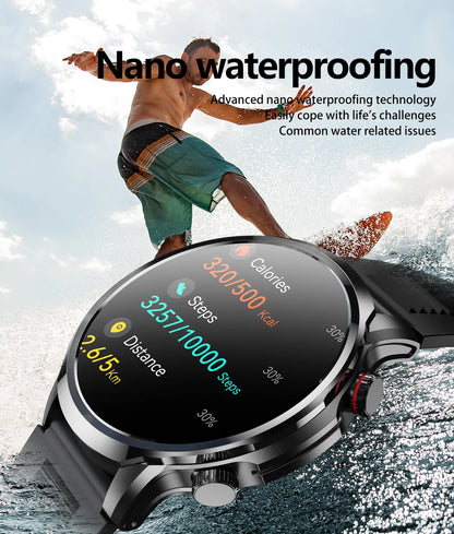 Reloj inteligente LIGE de 1,95 pulgadas con pantalla grande Ultra HD para hombre, llamadas Bluetooth, batería de 500 mAh, para deportes al aire libre y fitness, compatible con Android e iOS.