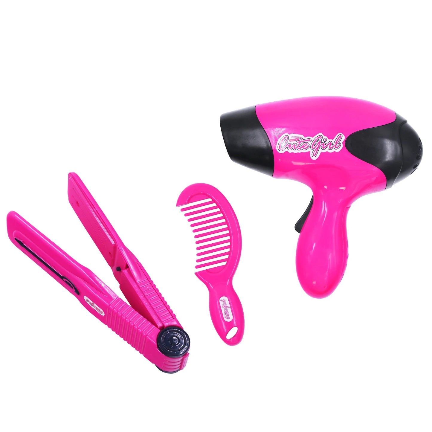 Herramientas de maquillaje, secadores de pelo, pinzas para secador de pelo, simulación de iluminación colorida 1:1, juguetes de aseo para niños, niñas, juguetes familiares