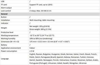 Videoportero Hikvision DS-KH6350-WTE1 multilingüe con estación interior IP, pantalla táctil de 7 pulgadas, PoE, Wi-Fi y monitor inalámbrico.