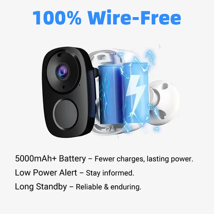 Cámara de seguridad solar inalámbrica para exteriores 2K 5MP con visión nocturna a color, funciona con batería, compatible con WiFi 2.4G, PIR, resistente al agua, comunicación bidireccional con Alexa
