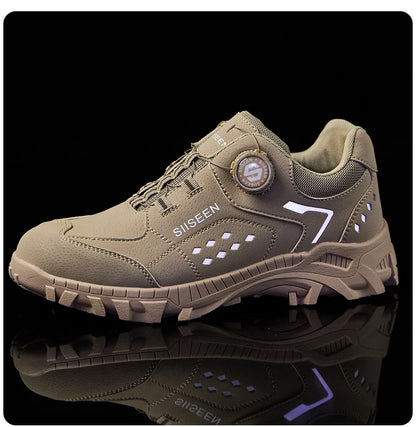 Botas de seguridad con puntera de acero para hombre - Calzado de trabajo resistente a perforaciones, antideslizante y duradero para la construcción y uso industrial en exteriores.