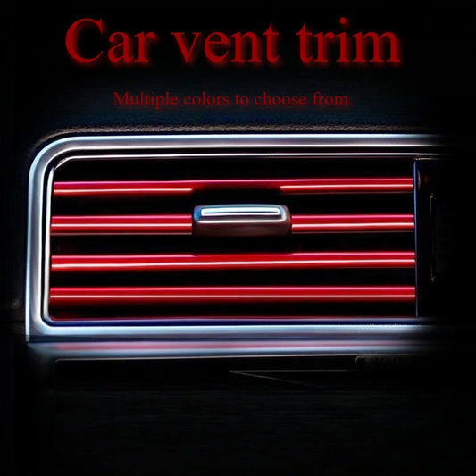 Juego de 10 tiras decorativas para salida de aire acondicionado interior de coche, accesorios DIY, estilo creativo general para coche.