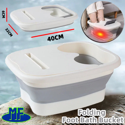 Cubo de masaje para pediluvio plegable, cubo de remojo, lavabo plegable, cubo para baño de pies de spa, bañera de sauna doméstica, bañera de pedicura