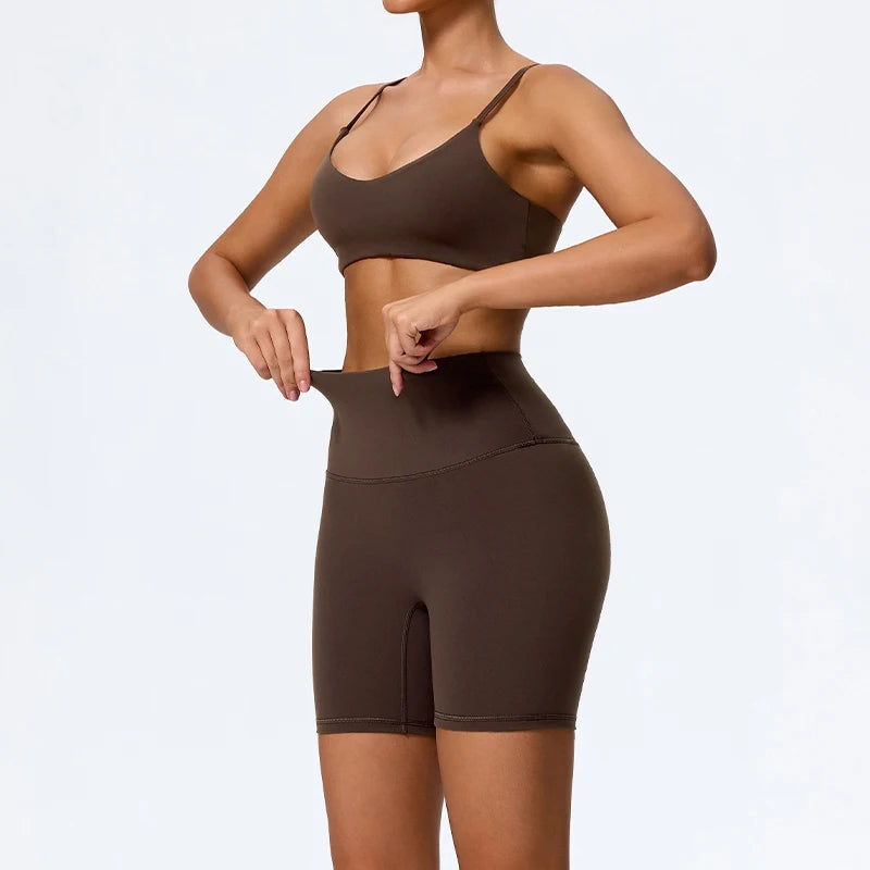 Ctenkevet - Conjunto deportivo de 2 piezas sin mangas para mujer, de verano, para gimnasio, yoga, de cintura alta, transpirable, mallas deportivas para mujer