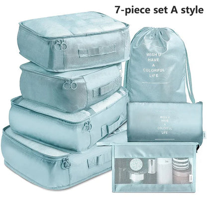 Bolsas de almacenamiento para viajes, ropa, artículos de tocador, zapatos, organizador, bolsas para dormitorios de estudiantes, bolsas para clasificar ropa, cubos de embalaje