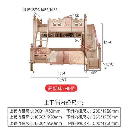 Cama alta deslizante con cajones de almacenamiento, modernas bases de lujo, literas principales para niños, cama de día blanca para niña, muebles de dormitorio