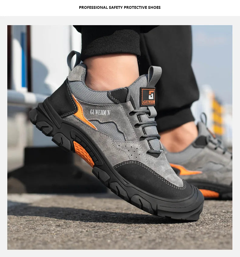 Zapatos de seguridad para hombre con puntera de plástico, ligeros, cómodos y resistentes a pinchazos. Botas de trabajo modernas e indestructibles.