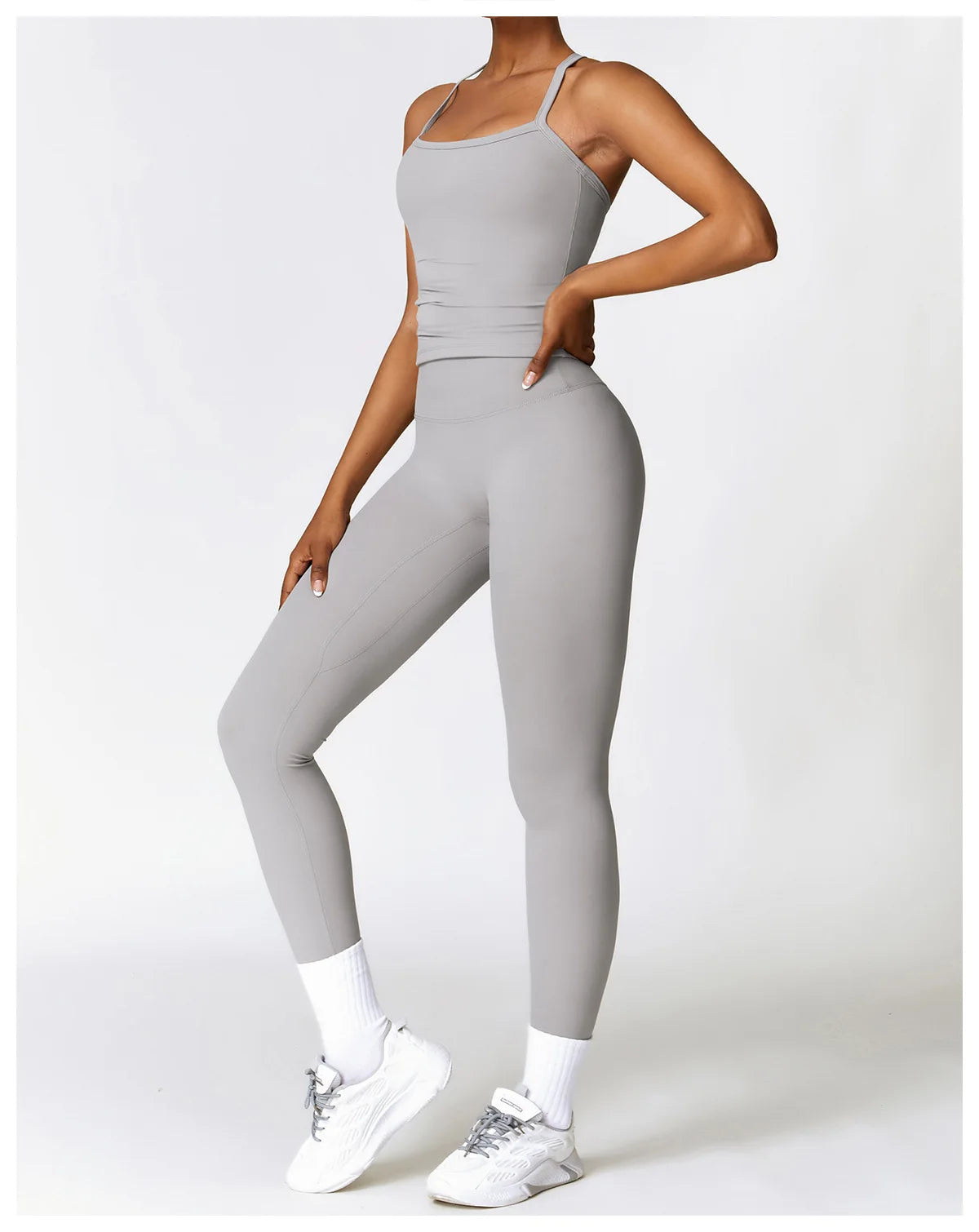 2PCS Seamless Yoga Set Women Workout Set Sportswear Gym Clothing Fitness Long Sleeve Crop Top High Waist Leggings Sports Suits