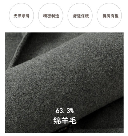 Slim Fit Detachable Down Liner Men's Woolen Coat High Quality 2025 Autumn Winter Casual Solid Color Short Style Warm Wool Jacket