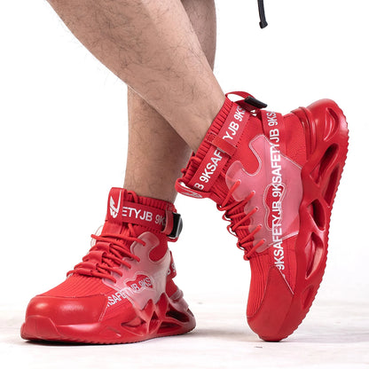 Zapatos de seguridad con puntera de acero para hombre y mujer, botas de trabajo ligeras, transpirables y cómodas, zapatillas de seguridad para la construcción industrial, botas para hombre.