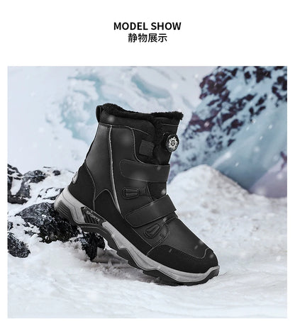 Botas de nieve impermeables para hombre, con entresuela, cálidas, para exteriores, antideslizantes y resistentes a la abrasión.