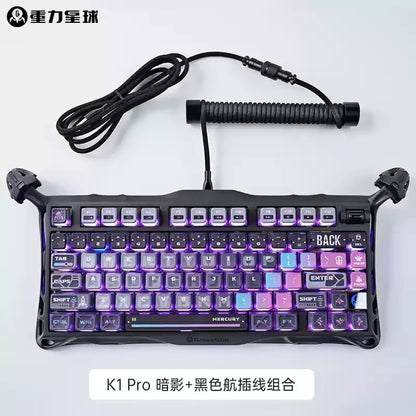Teclado mecánico para juegos de deportes electrónicos GravaStar 75k1pro, 79 teclas, estilo cyberpunk, de aleación de aluminio, para tableta, portátil, juegos de oficina