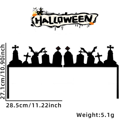 Decoración de Halloween para marcos de puertas, murciélagos, calabazas, telarañas, letrero para esquinas de puertas y ventanas, decoración de Halloween para el hogar, pegatinas para esquinas 2024