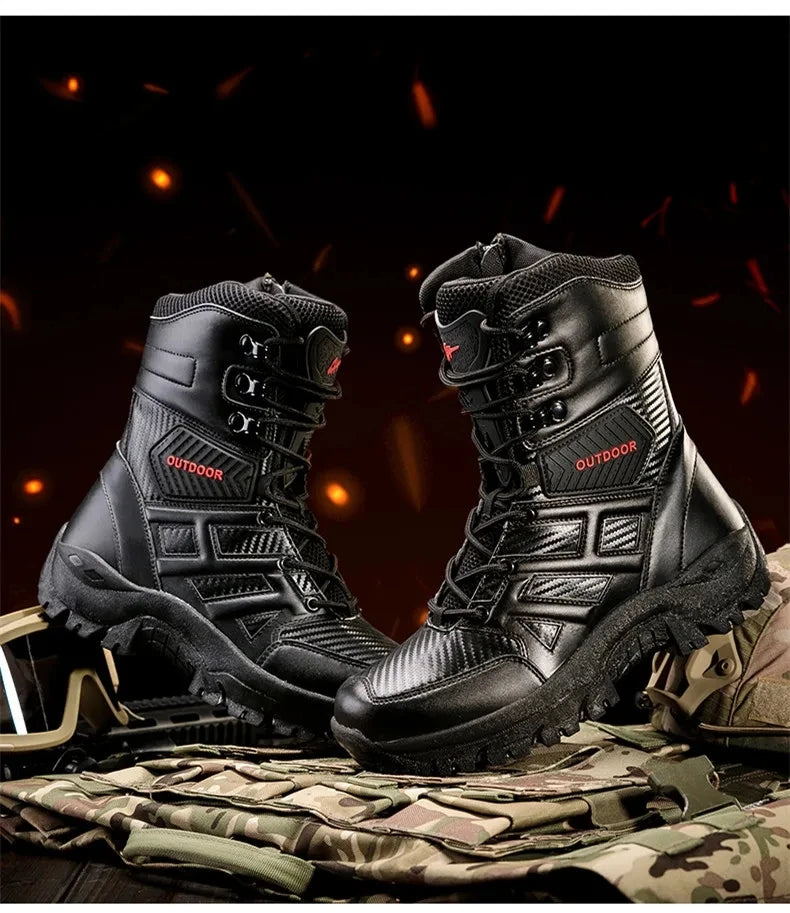 Botas altas de piel para hombre de alta calidad, transpirables, estilo desértico, ideales para actividades al aire libre. Botines antideslizantes para senderismo.