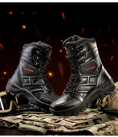 Botas altas de piel para hombre de alta calidad, transpirables, estilo desértico, ideales para actividades al aire libre. Botines antideslizantes para senderismo.