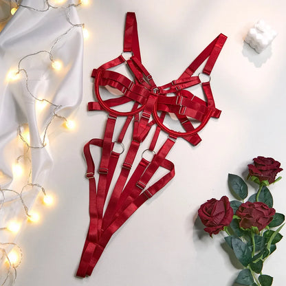 Body de vendaje con abertura en la entrepierna para mujer, lencería sexy, BDSM, erótico, accesorios exóticos