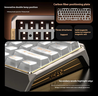 Teclado mecánico AULA MK60 con interruptor magnético, cableado, intercambio en caliente, RGB, 0,001 RT, 0,108 MS, teclados para juegos personalizados, regalos