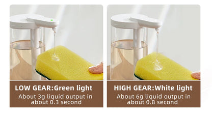 Dispensador automático de jabón líquido de 500 ml para cocina, recargable por USB, sin contacto, de alta capacidad, para detergente. También apto para baño.