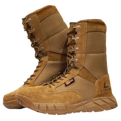Botas tácticas ligeras originales LAHORS para hombre con cremallera, ideales para entrenamiento de combate, cordones, impermeables, transpirables y aptas para senderismo y actividades al aire libre.