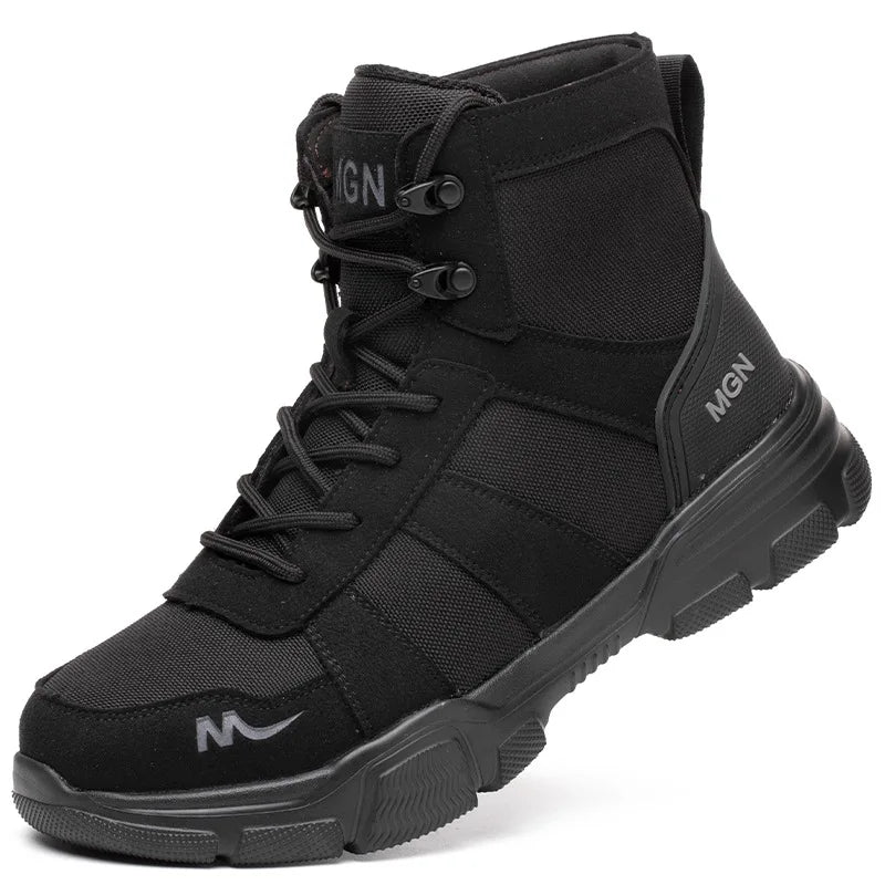 Zapatos con puntera de acero para hombre y mujer, zapatillas ligeras con puntera de acero antiaplastamiento, botas de trabajo indestructibles, calzado de seguridad para la construcción.
