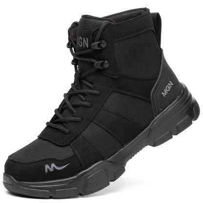 Zapatos con puntera de acero para hombre y mujer, zapatillas ligeras con puntera de acero antiaplastamiento, botas de trabajo indestructibles, calzado de seguridad para la construcción.