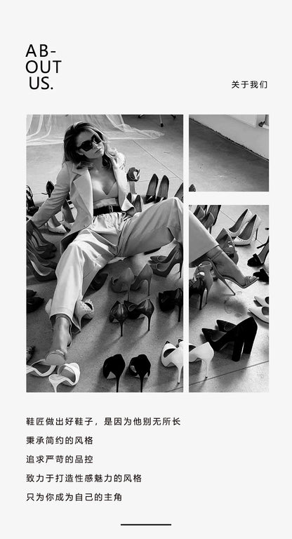 Sandalias de tacón alto de una pieza con hebilla personalizada y tacón fino para el verano de 2025, nuevas sandalias de moda con suela roja y punta expuesta.