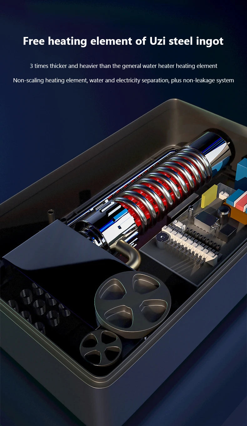 Calentador de agua eléctrico termostático DMWD de 7000 W con control remoto. Calentador instantáneo, resistente al agua y sin tanque, ideal para ducha o bañera.