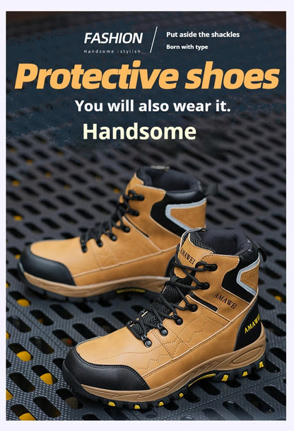 Botas de seguridad para hombre, con punta de acero, antiperforación, anticaídas, indestructibles, antideslizantes, impermeables