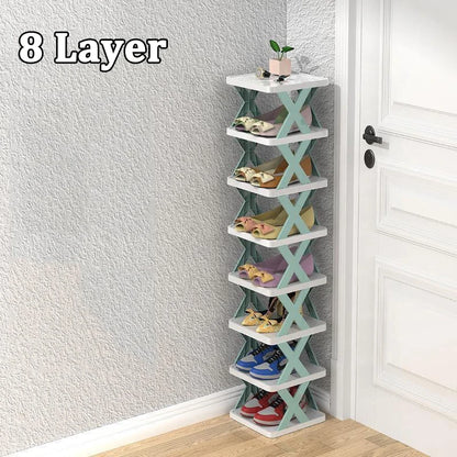 Zapatero organizador de almacenamiento, zapatero desmontable, ahorra espacio en el hogar, estante para zapatos simple de varias capas, gabinete de color