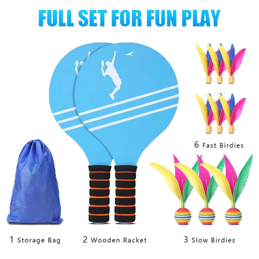 Juego de bádminton para niños, adolescentes y adultos: juegos familiares, carreras de madera, regalos, para interiores y exteriores, playa, patio