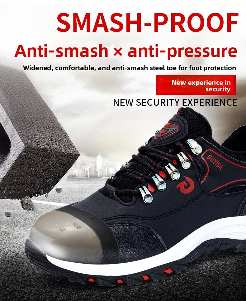 Zapatos de trabajo con forro polar para hombre y mujer, con puntera de acero, resistentes a perforaciones, acolchados y cálidos. Calzado de trabajo protector para mujer y hombre.