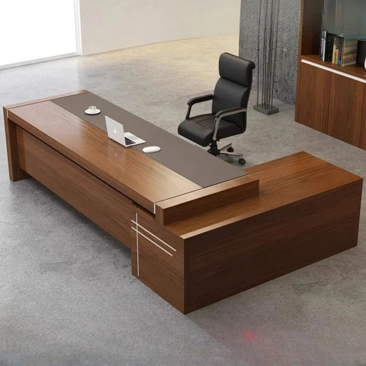 Escritorios de oficina minimalistas de diseño en forma de L, económicos y bonitos, organizadores de escritorios para computadora, muebles modernos