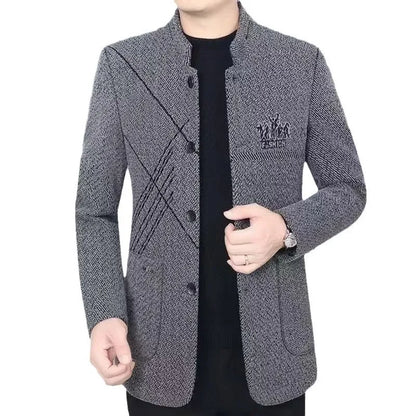 Chaqueta informal de cuello alto para hombre, de primavera, otoño e invierno, de estilo informal, de negocios, modelo fino, adecuada para verano, de origen chino.