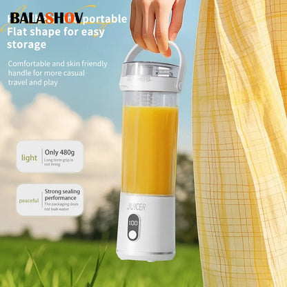 Exprimidor portátil de 600 ml, multifuncional, para uso doméstico, con hielo picado, recargable por USB, para exteriores, máquina eléctrica para hacer jugos de frutas.