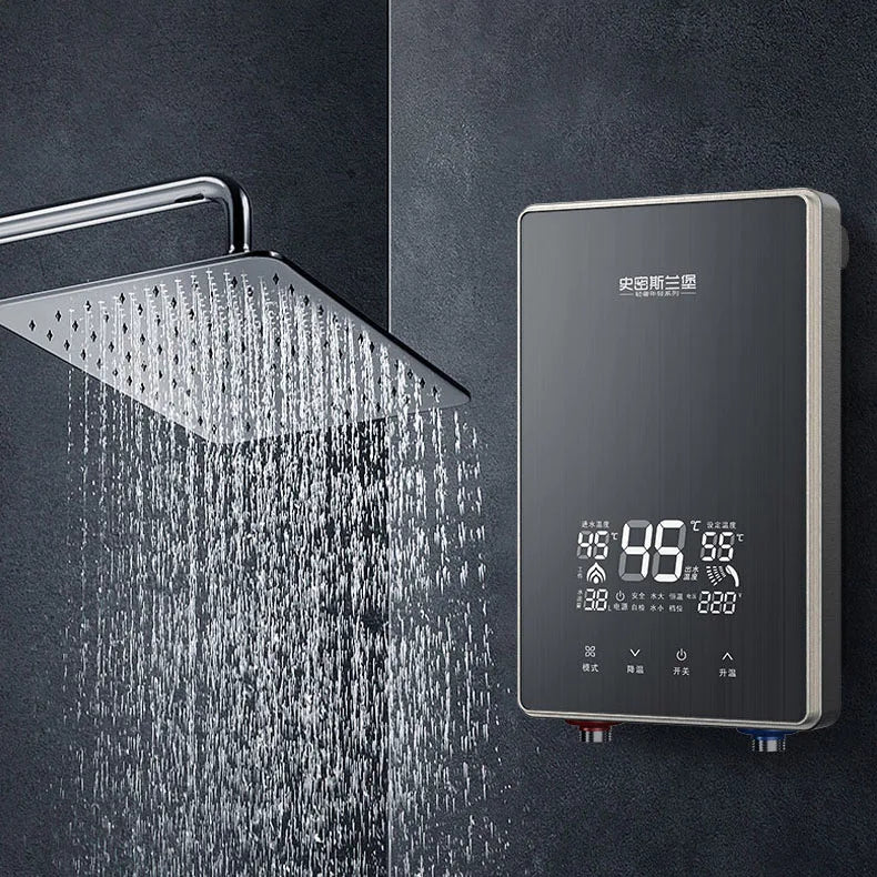 Calentador eléctrico instantáneo de agua IPX4, 7500 kW, calentamiento rápido, sin tanque, con pantalla LED y resistencia al agua.