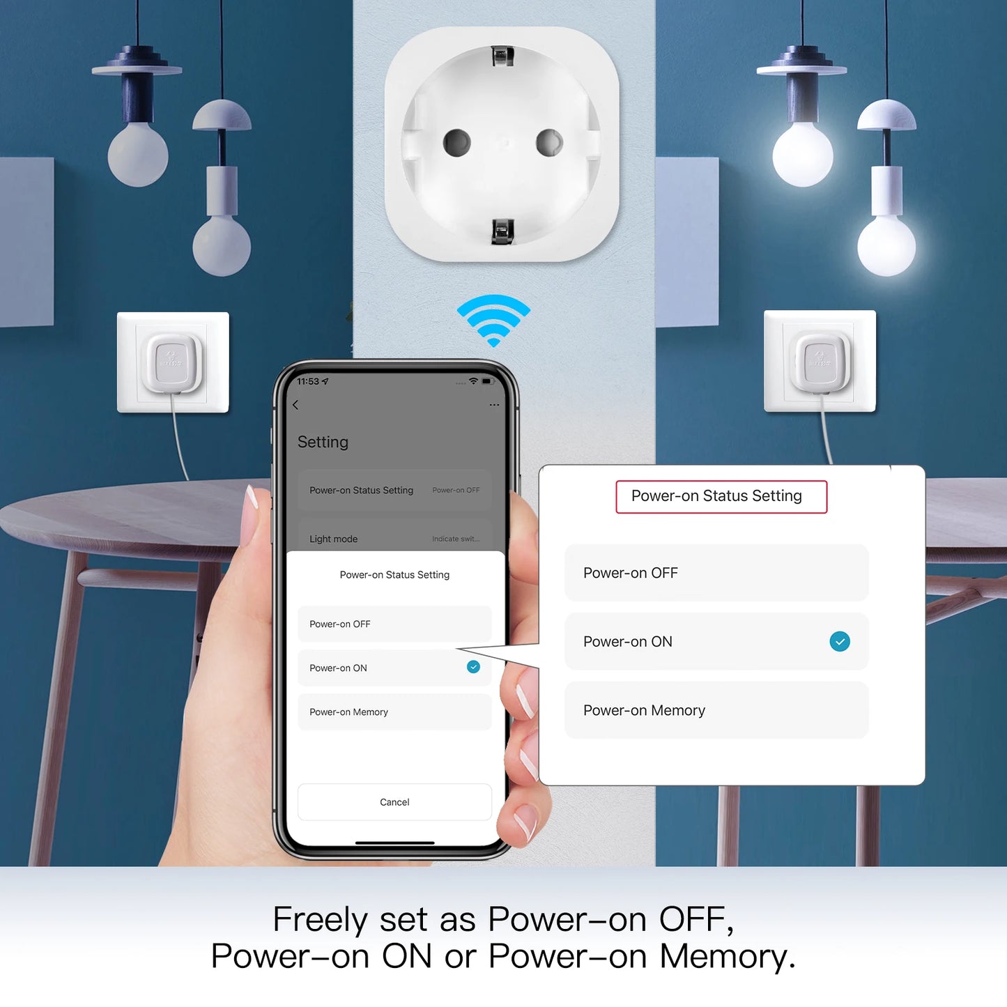 Enchufe inteligente MOES WiFi con ajuste de brillo y temporizador, compatible con la aplicación Tuya Smart Life y control por voz de Alexa y Google (UE/RU/EE. UU.).