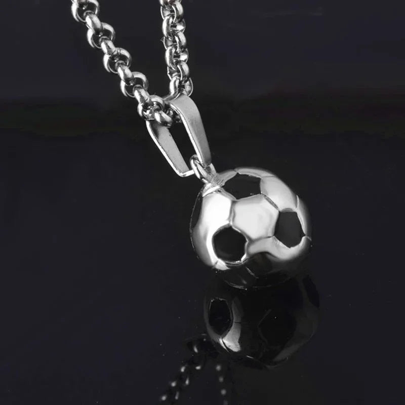 Collar deportivo de fútbol con cadena de acero inoxidable, regalo para hombre.