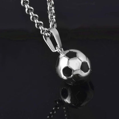 Collar deportivo de fútbol con cadena de acero inoxidable, regalo para hombre.