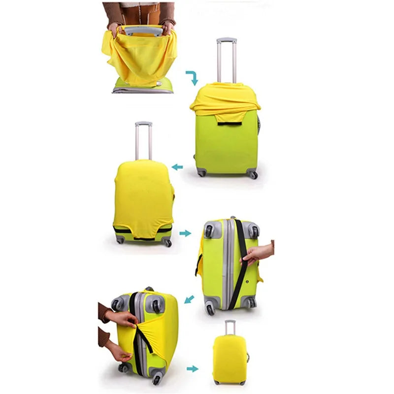 Funda protectora para maleta de viaje, funda con ruedas, funda antipolvo para equipaje de viaje, accesorios de viaje, organizador de embalaje, multicolor