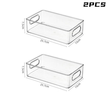 1/2/3 contenedores transparentes para despensa con asas, organizadores apilables para refrigerador, contenedores organizadores para gabinetes o refrigeradores